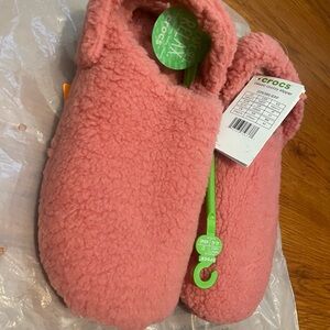 CROCS Cozy Pink Fleece Slippers
